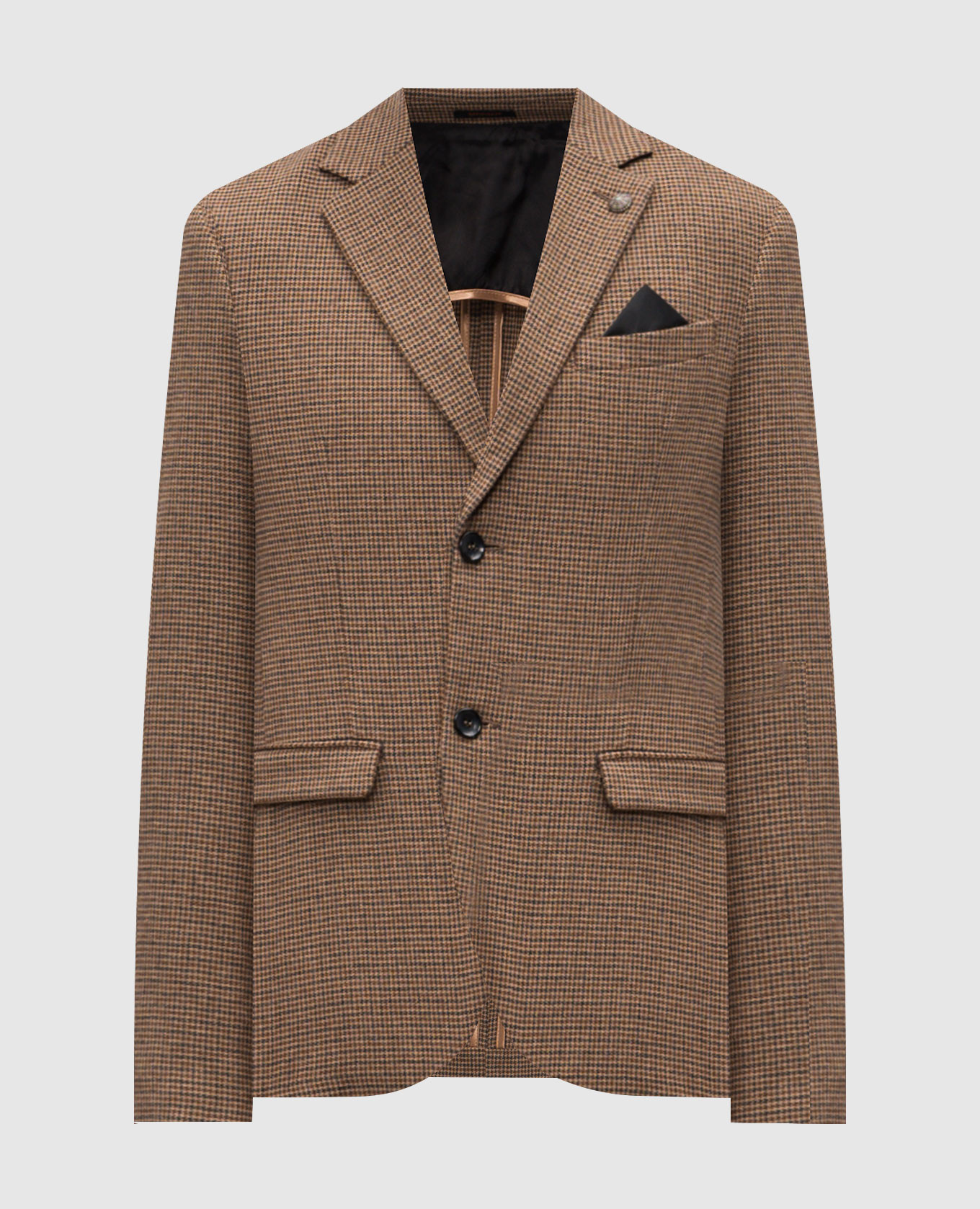 Brown patterned wool jacket Officina 36