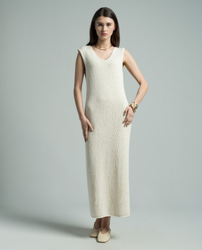 The Row Folosa beige silk dress 7855Y689
