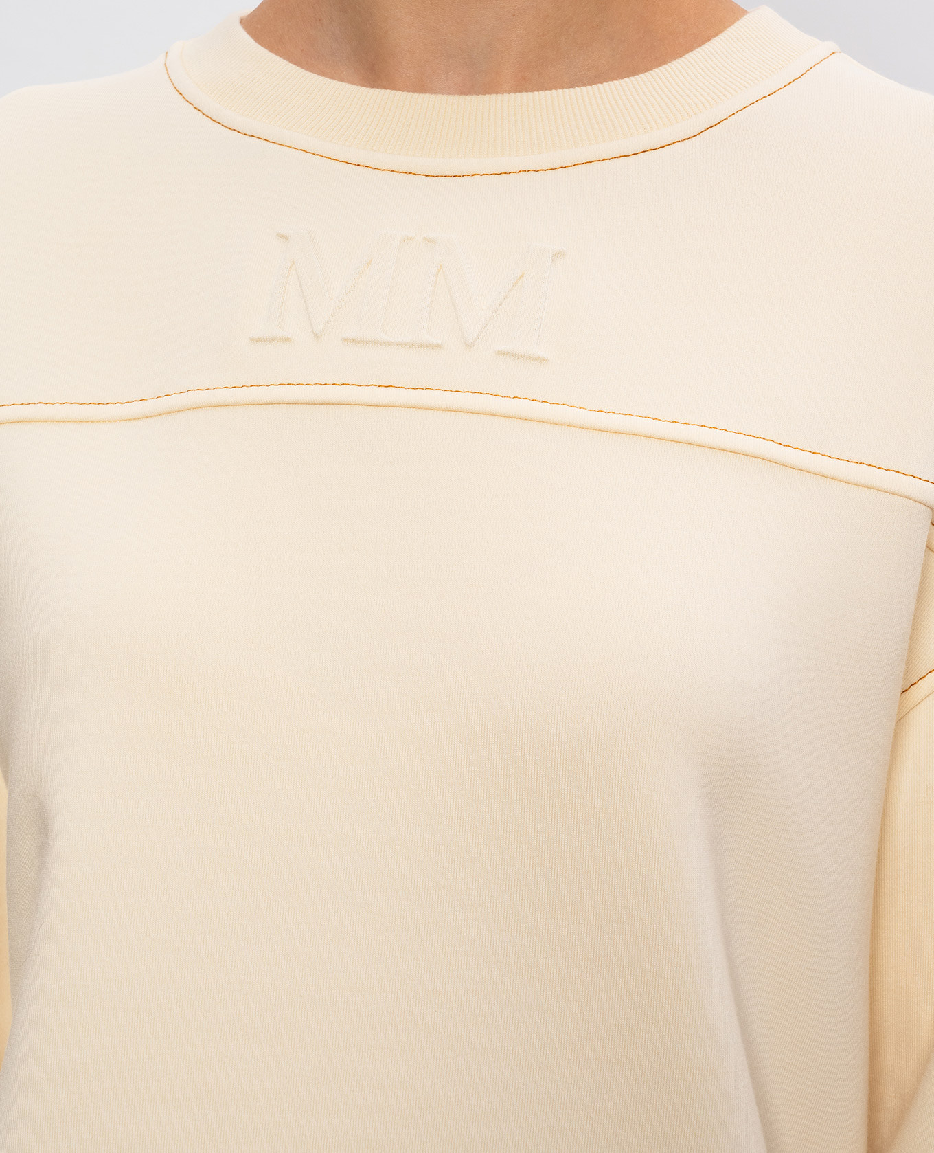 

Beige sweatshirt MOGOL with textured monogram Max Mara
