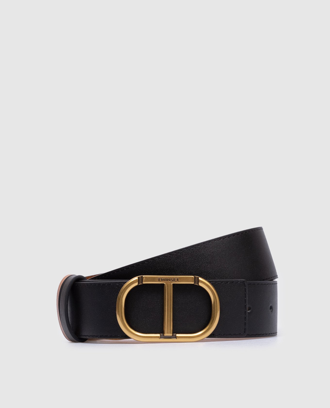 

Reversible leather strap with Oval T logo Twinset, White
