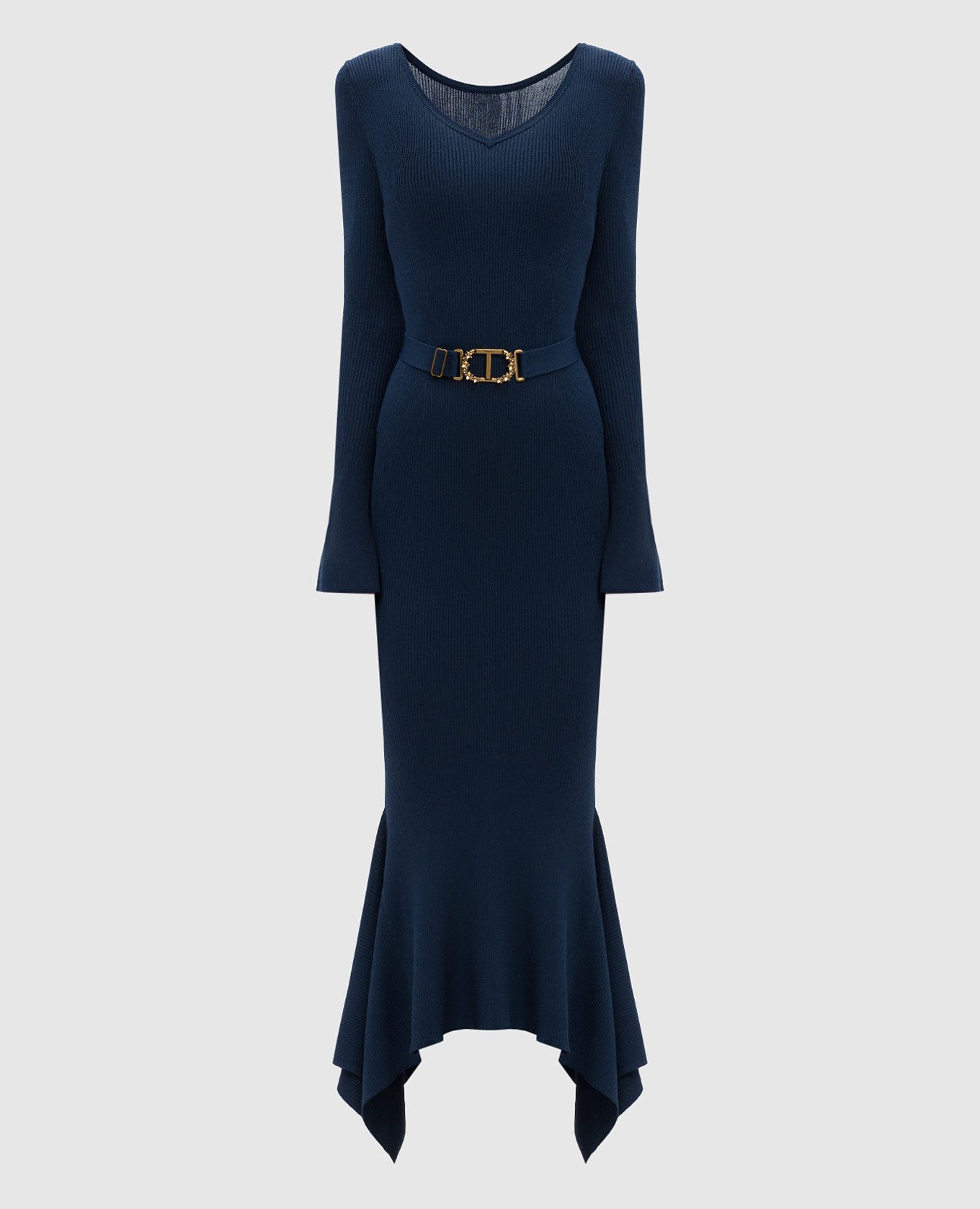 

Blue dress with a scar with an asymmetrical bottom Twinset