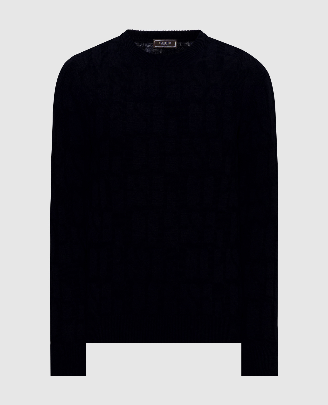 Blue wool and cashmere patterned sweater