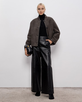 Yves Salomon Black leather pants 25WYP202XXAPXX