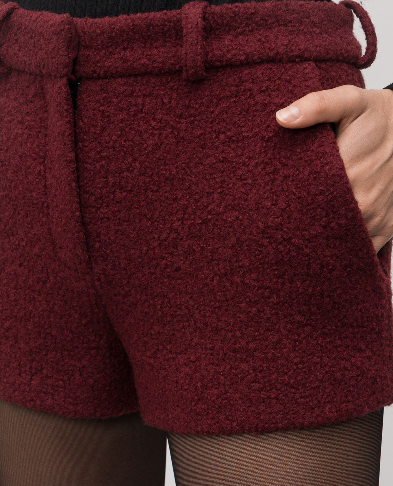 

Inga burgundy boucle wool shorts 16Arlington