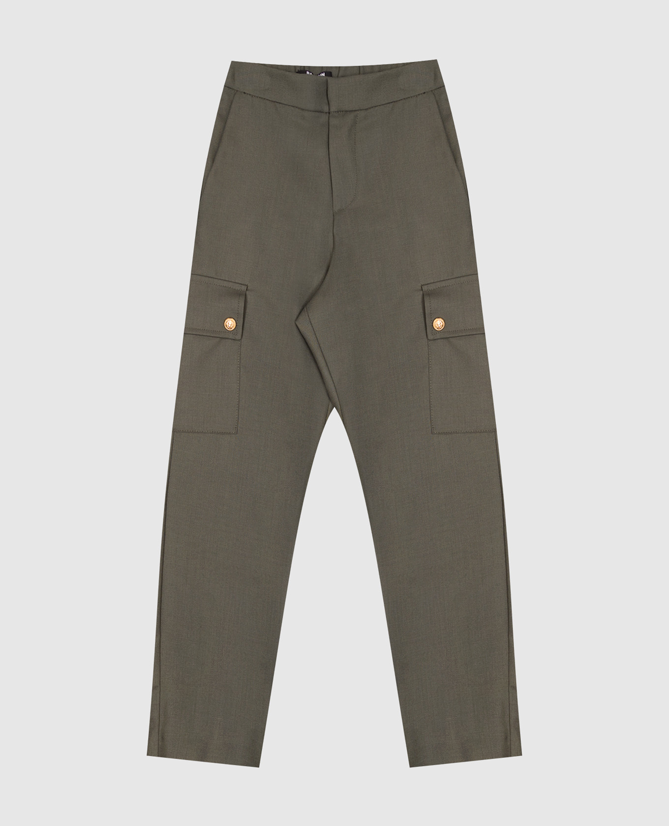 

Children's green wool cargo pants Balmain