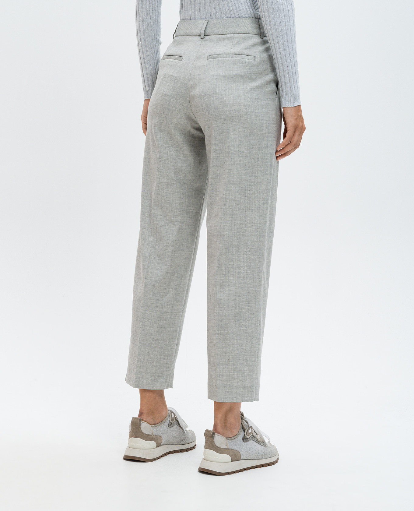 

Gray wool trousers with monil chain Peserico, Grey