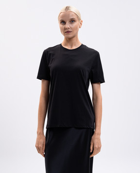 JOSEPH Black T-shirt with silk JF009258
