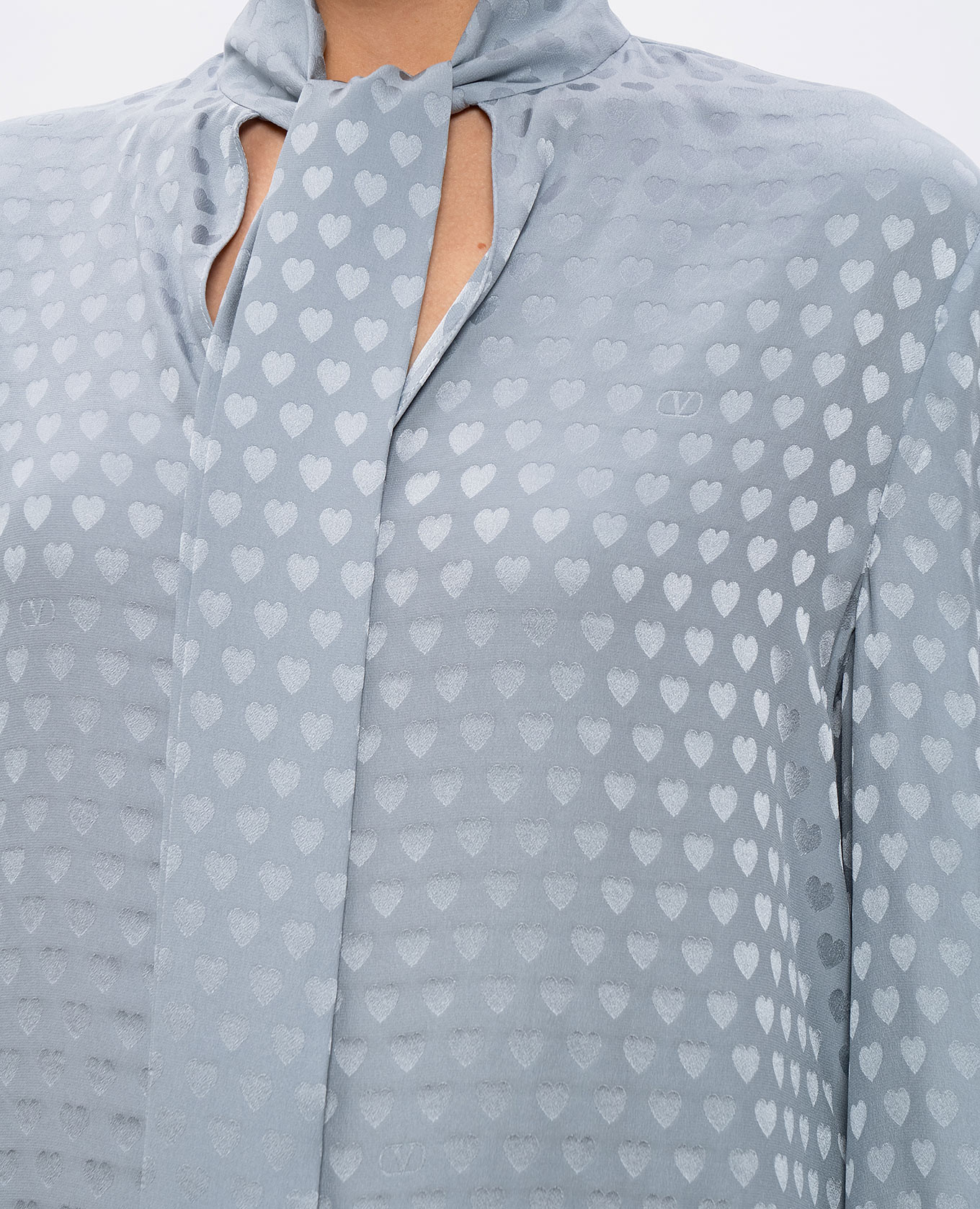 Blue patterned silk blouse Valentino 5