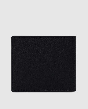 Serapian Black leather purse with logo SRCACMSL623911K001