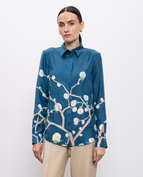 Gabriela Hearst Henri blue silk blouse 4251200P118