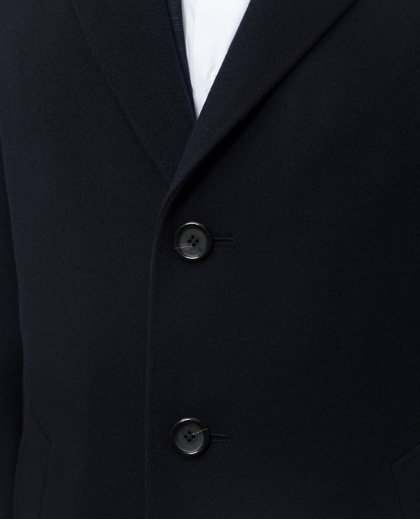 

Blue wool coat with logo patch Canali