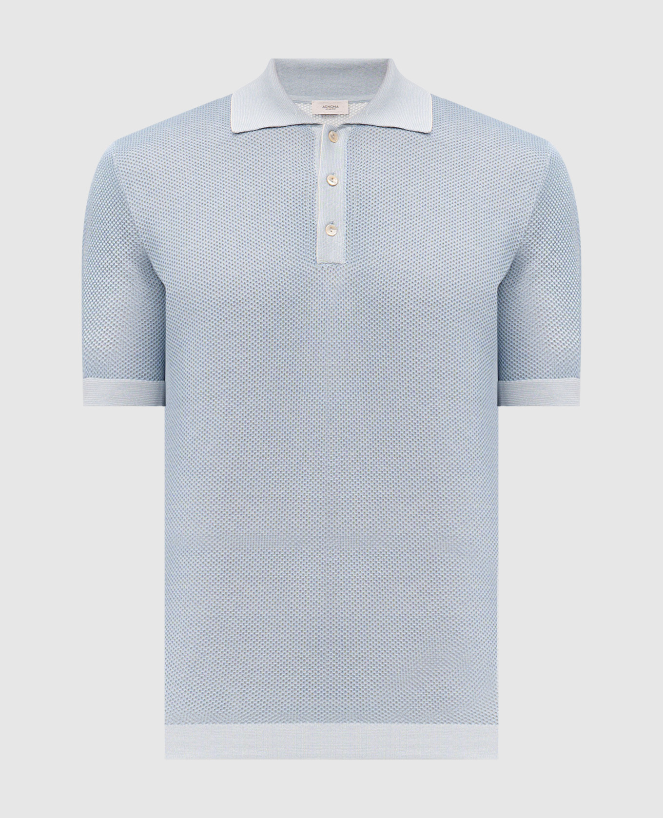 

Blue polo shirt with patterned silk Agnona, Light blue