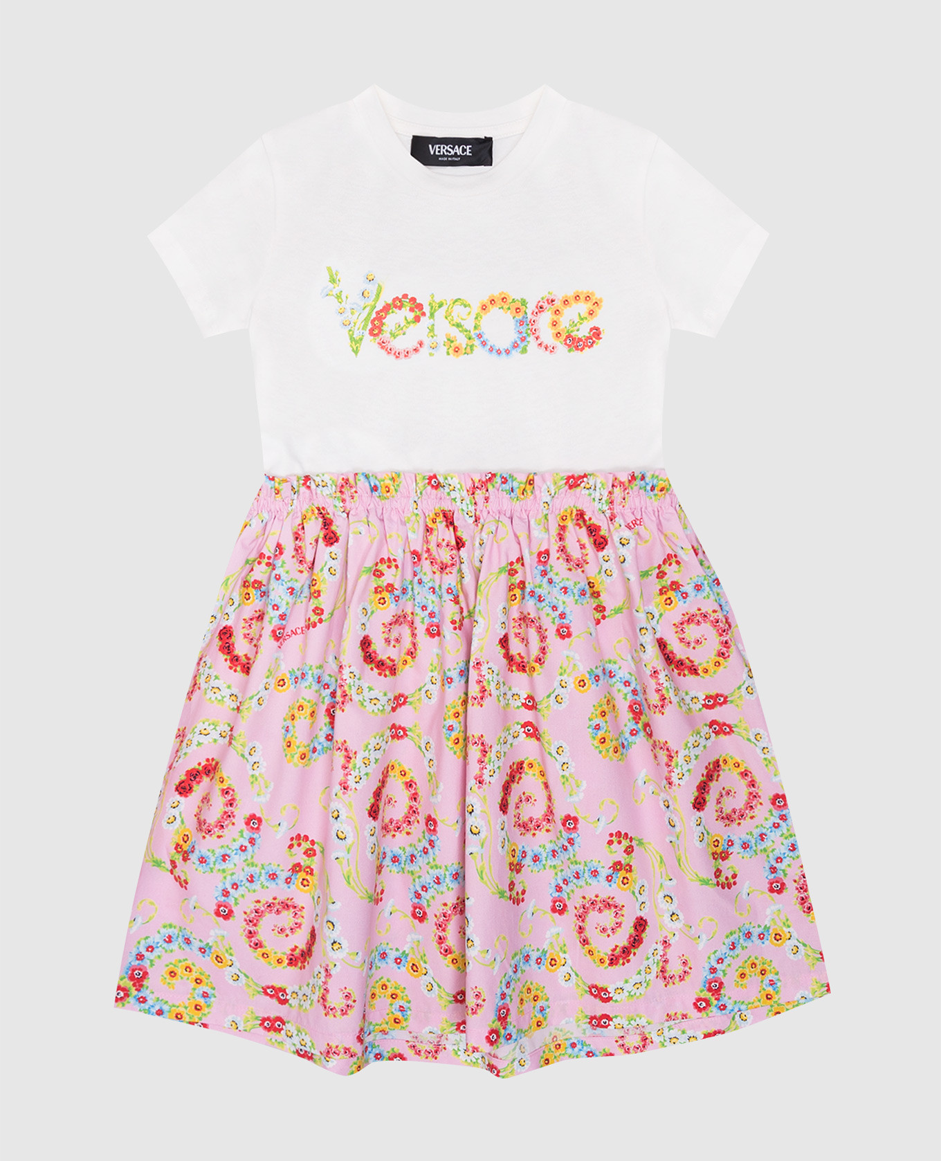 

Floral Swirl Children's Dress Versace, White