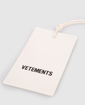 Vetements White leather key chain in the form of a tag UH76HT100L