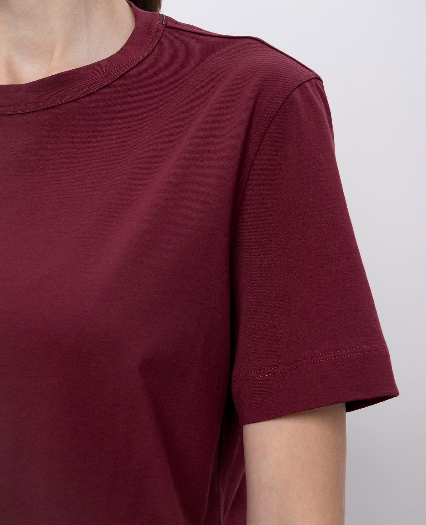 

Burgundy straight-cut T-shirt Brunello Cucinelli