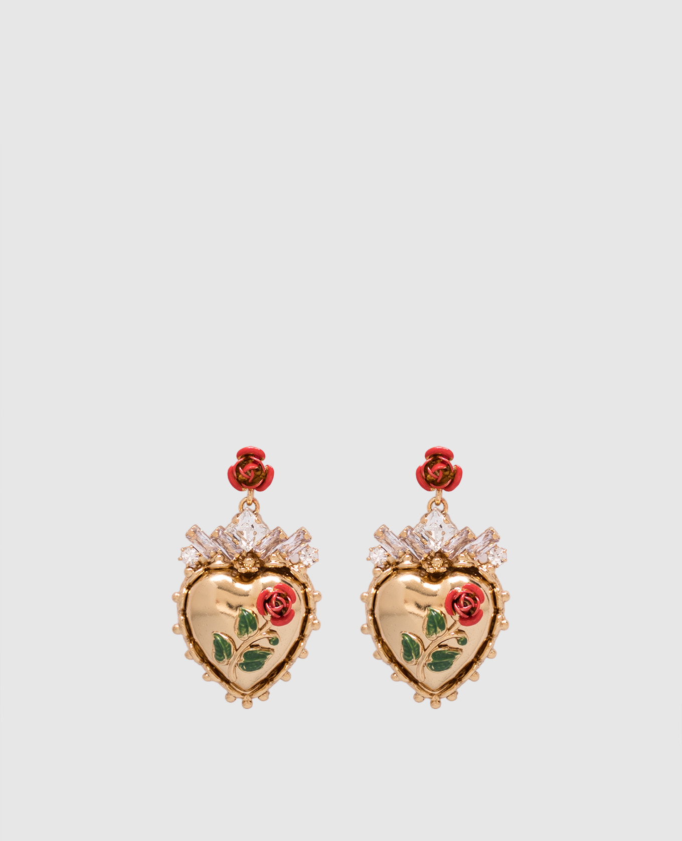 

Gold earrings with floral applique CelesteG, Golden