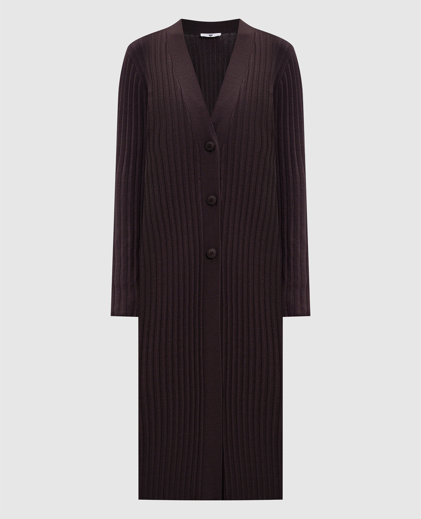 Brown ribbed cardigan dress Twinset