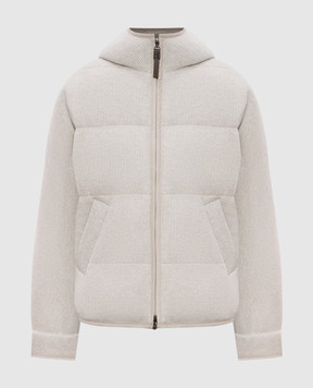 Brunello Cucinelli Gray cashmere down jacket with lurex M01ET7728