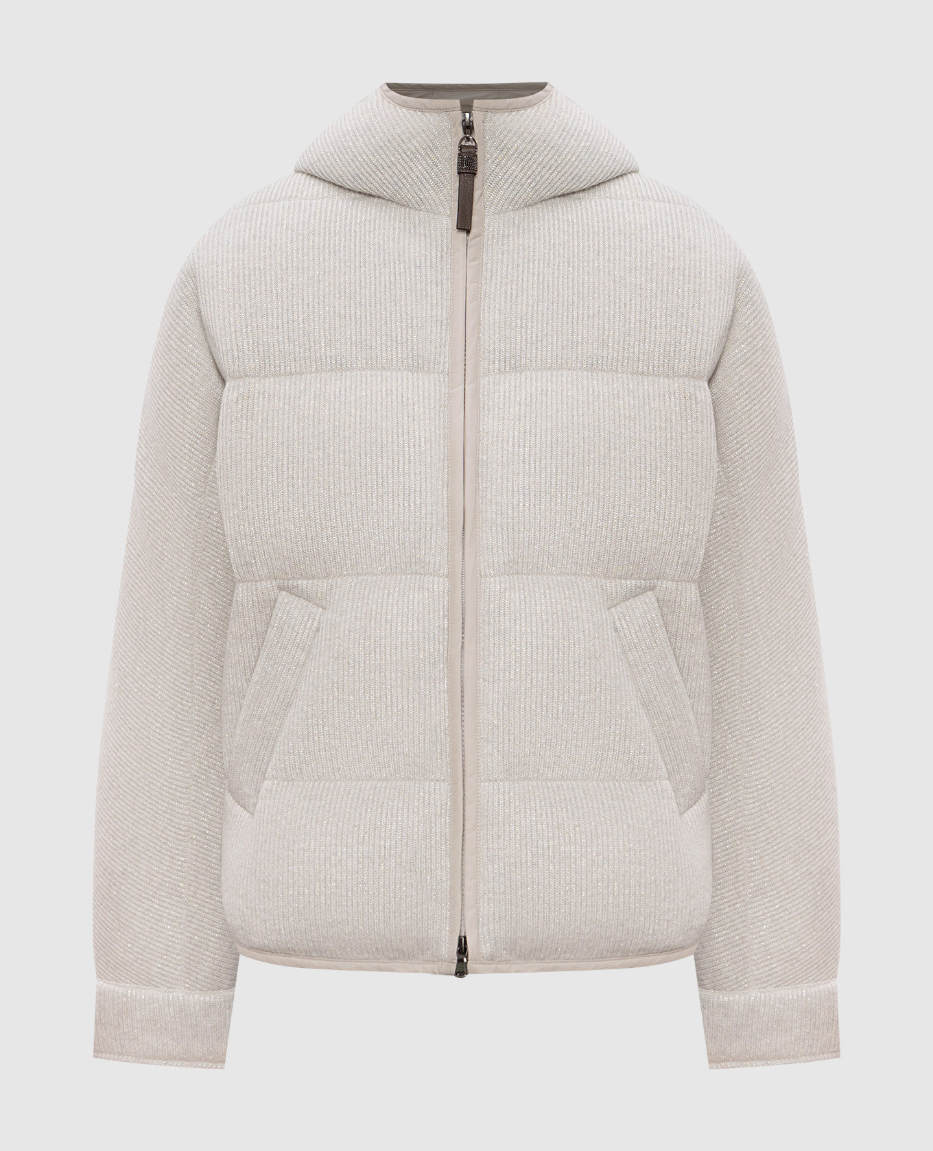 

Gray cashmere down jacket with lurex Brunello Cucinelli, Grey