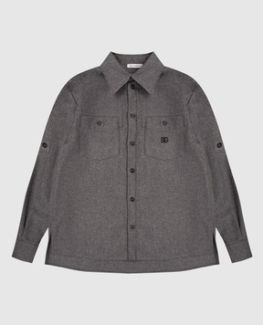 Dolce&Gabbana Children's gray wool shirt with logo L44S58FURNC812+