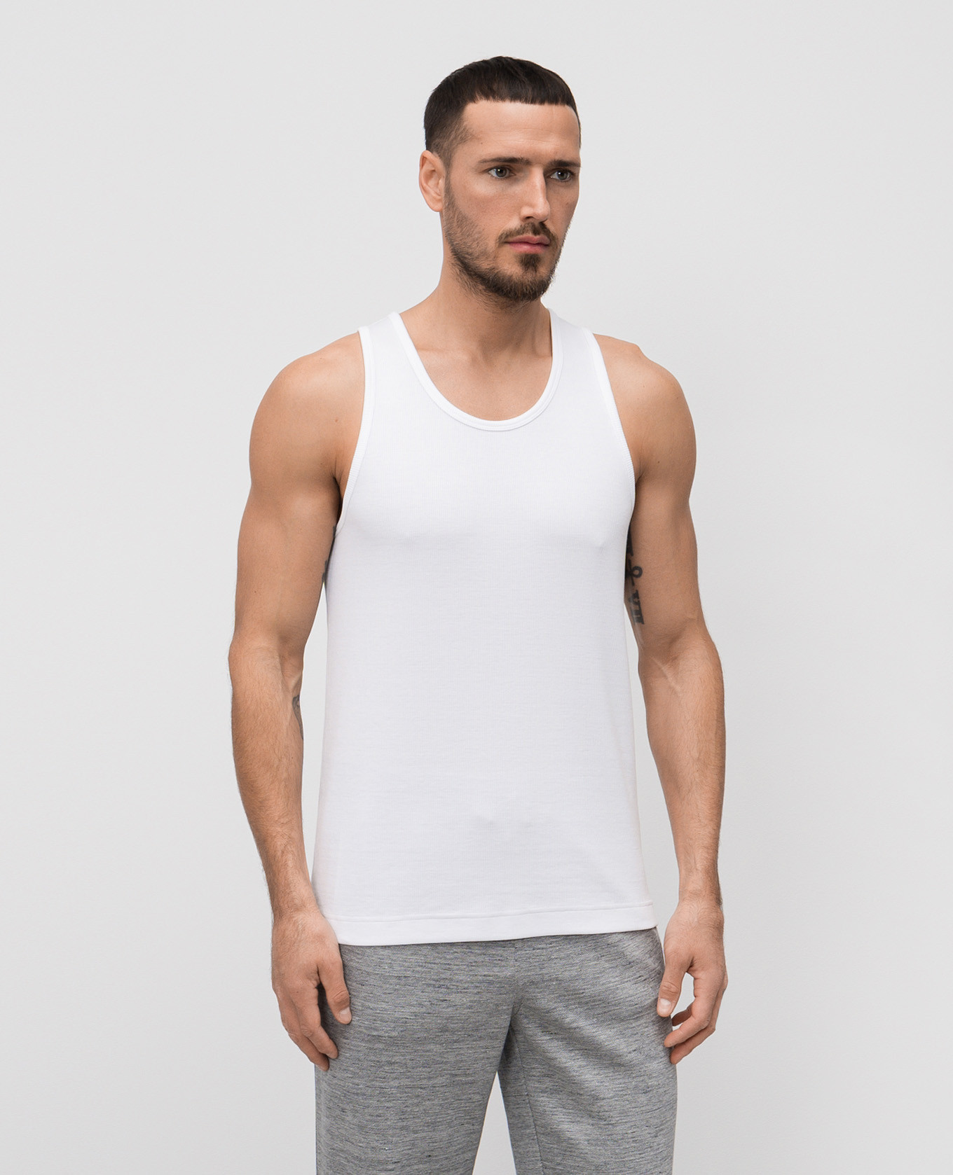 

Set of white ribbed T-shirts CDLP