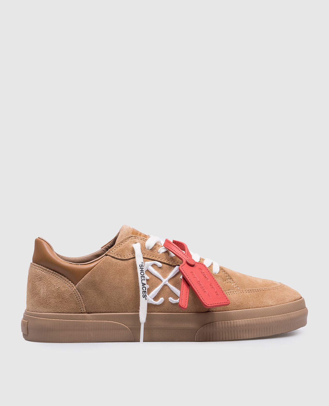 

New Low Vulcanized beige suede sneakers with logo Off-White