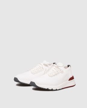 Brunello Cucinelli White sneakers with textured logo MZUPMBO252