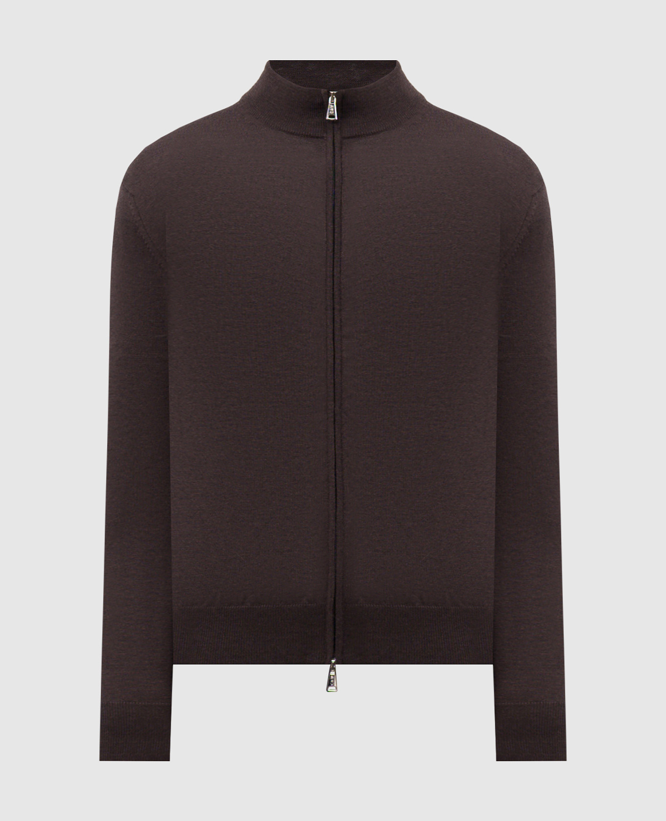 Brown merino wool cardigan