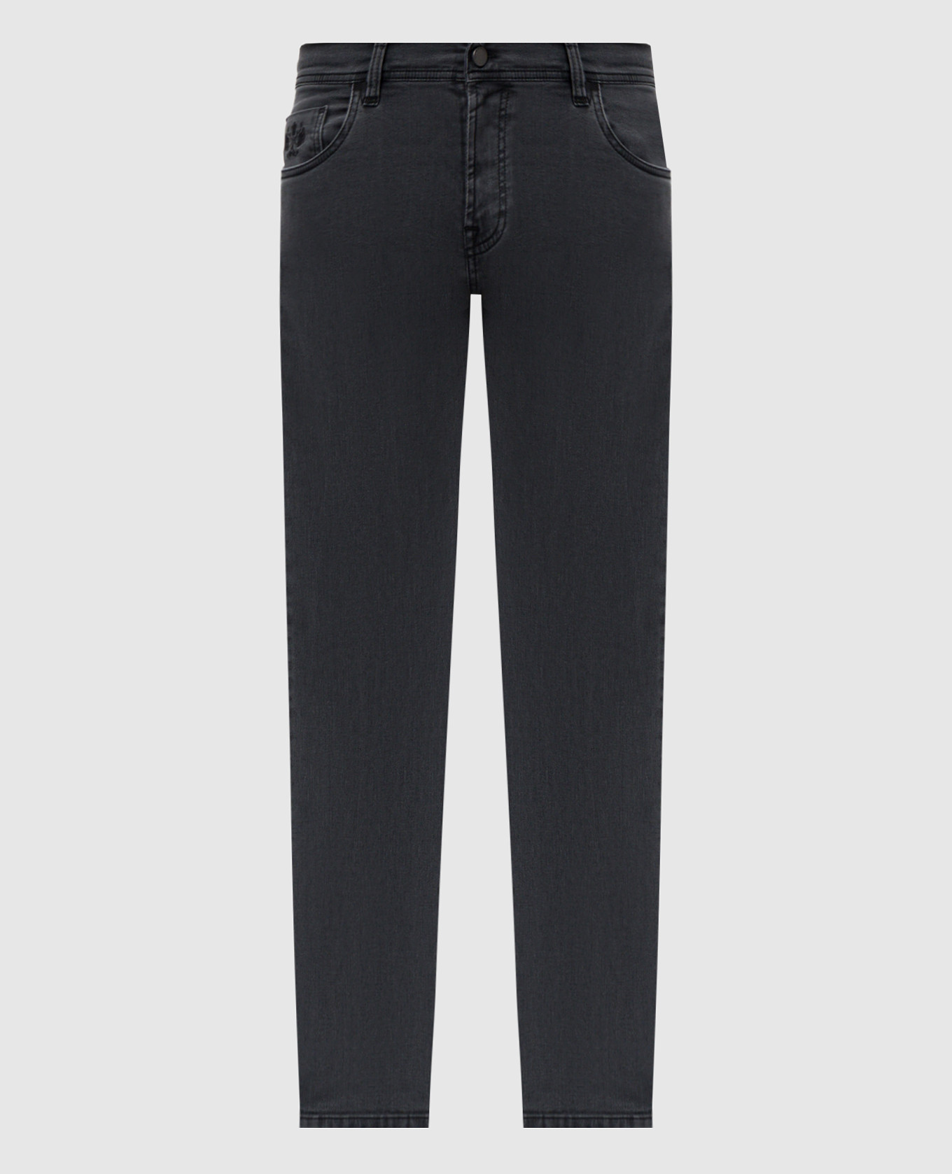 

COSTANTINO gray jeans with logo embroidery Scissor Scriptor, Grey