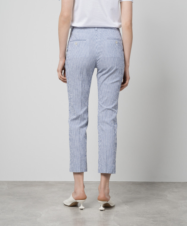 【WEEKEND Max Mara】STARLET トラウザーズ Seersucker fabric trousers, navy | Weekend Max Mara