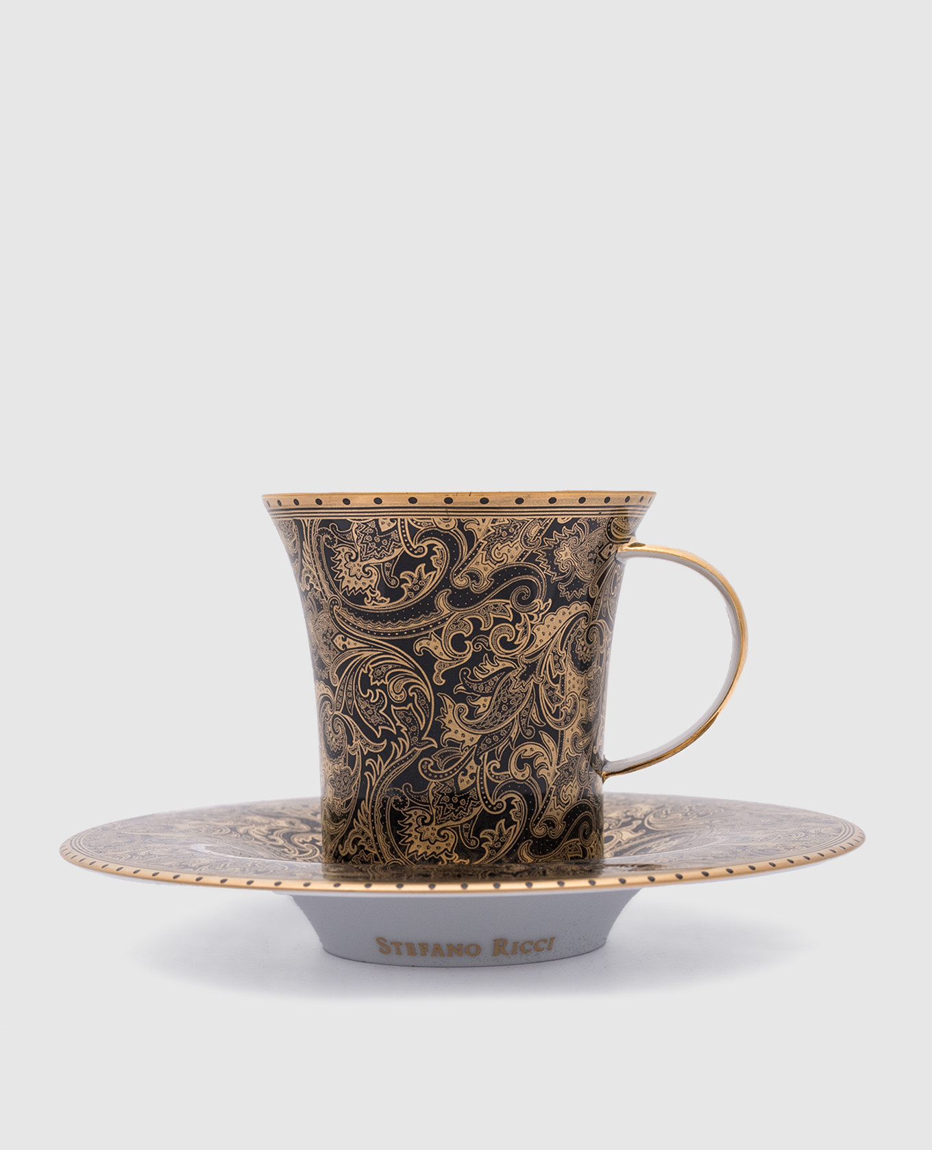 

Golden porcelain cup and saucer set Stefano Ricci