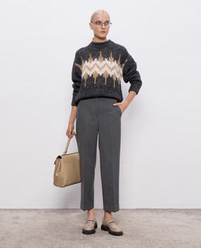 Peserico Gray pants with lapels P0471002660