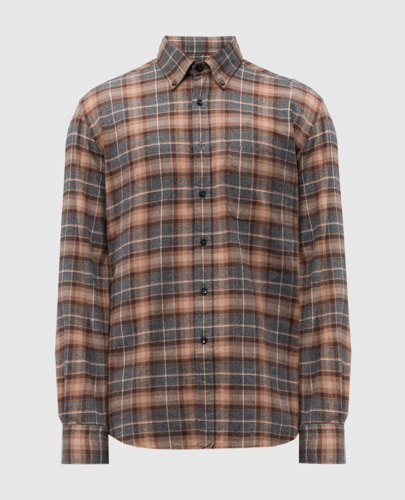 Brown checkered shirt Slowear
