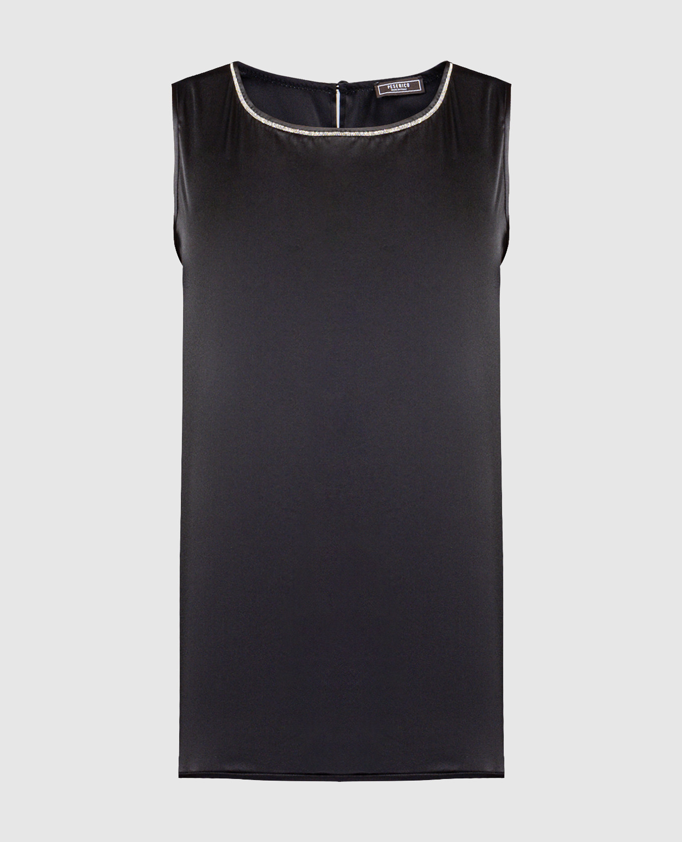

Black silk top with monil chain Peserico