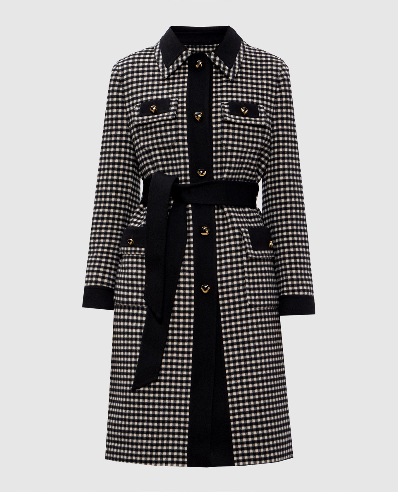 

Checked wool and cashmere coat Valentino, White