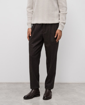 Brunello Cucinelli Brown wool pants M038PE1710