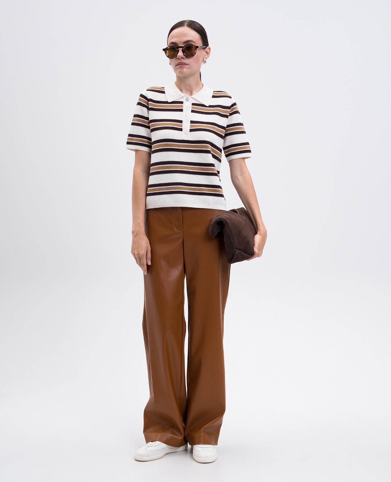 

Brown pants with logo Twinset