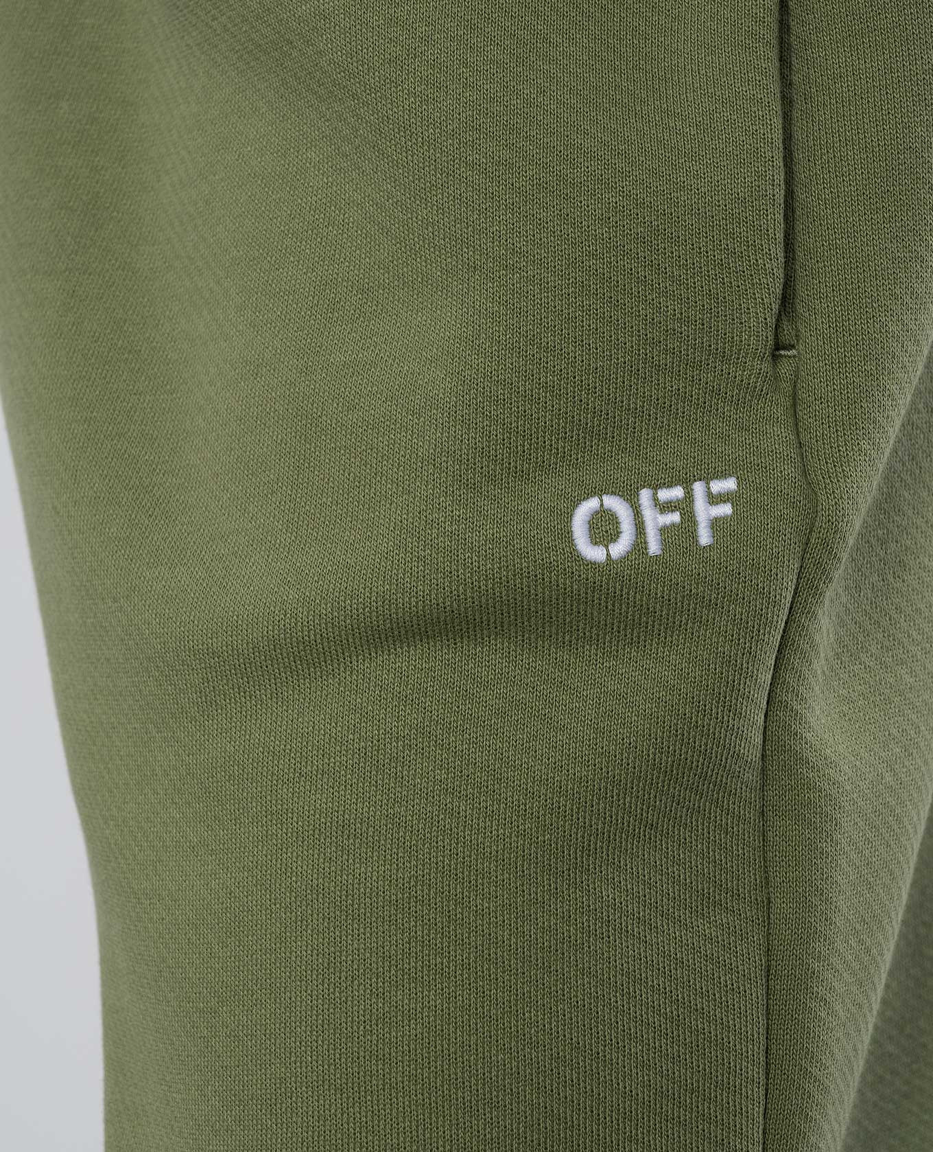 Green sweatpants with logo embroidery Off-White 5