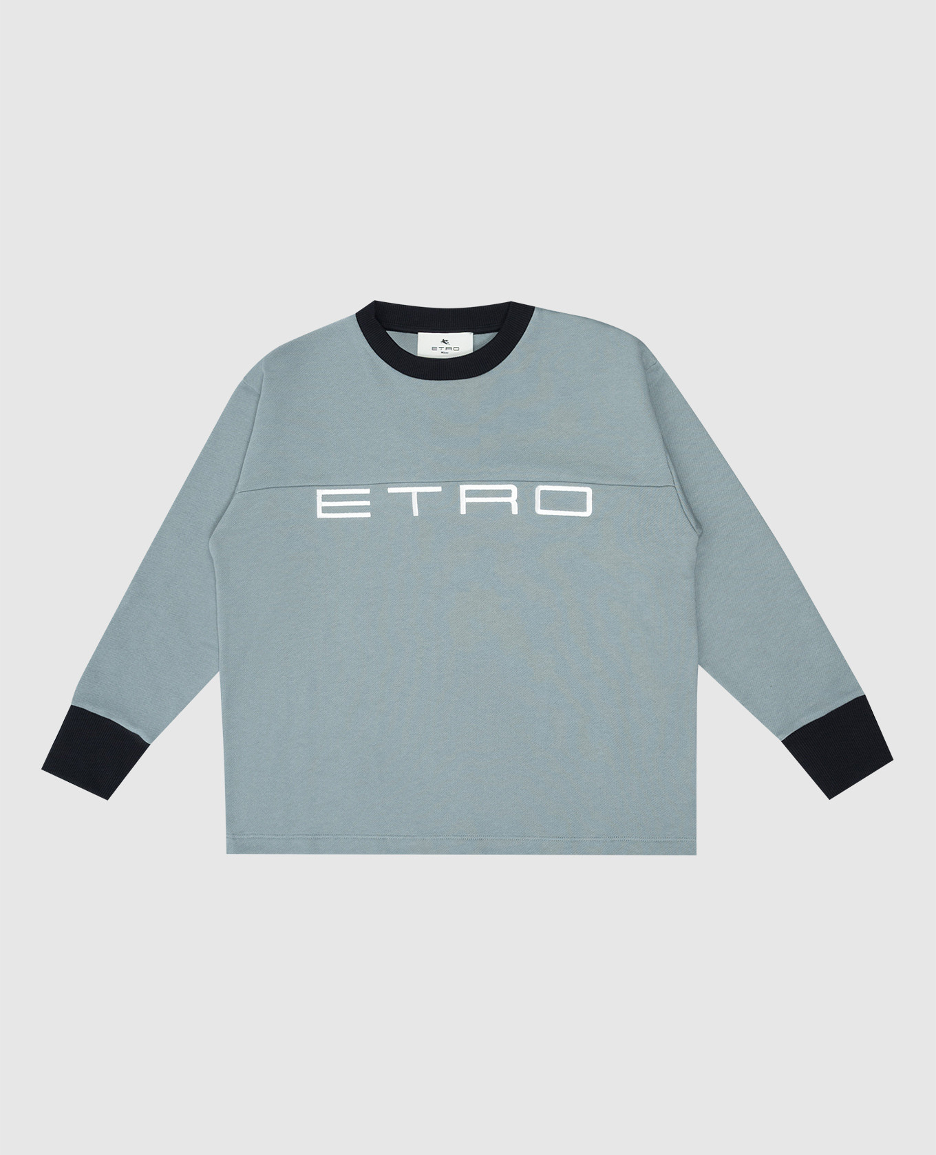 Children's gray sweatshirt with logo embroidery etro