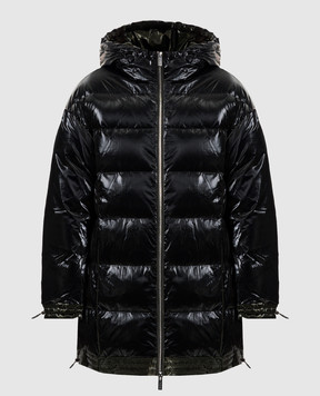 Be Florence Black down jacket with logo patch FB2574