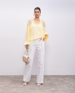 Twinset Yellow blouse with jacquard pattern 251TP2263