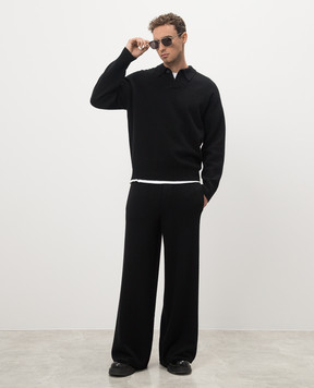 Jacob Lee Black cashmere pants MCP075AW24GB