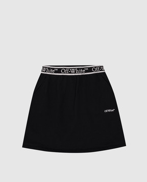 Off-White Children's black skirt with logo pattern OGCK001F24FLE002