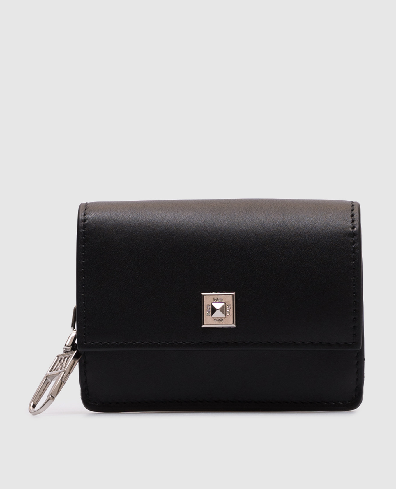 

Black leather wallet with logo Max Mara
