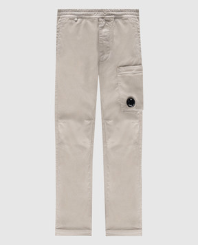 C.P. Company Grey pants with logo patch MPA211A005529G