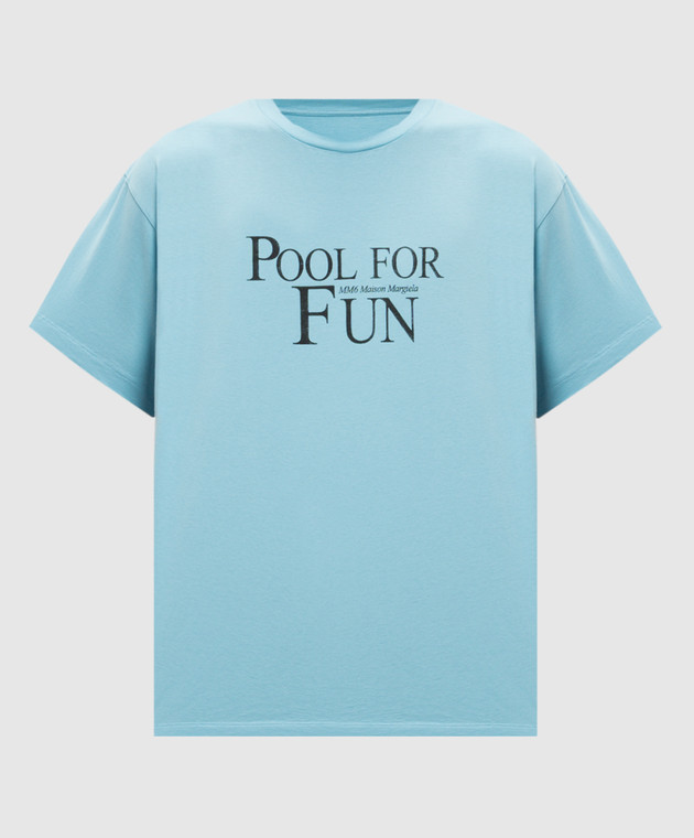 【MM6 Maison Margiela】ブルー Pool プリントTシャツ 251188F110008_1.jpg