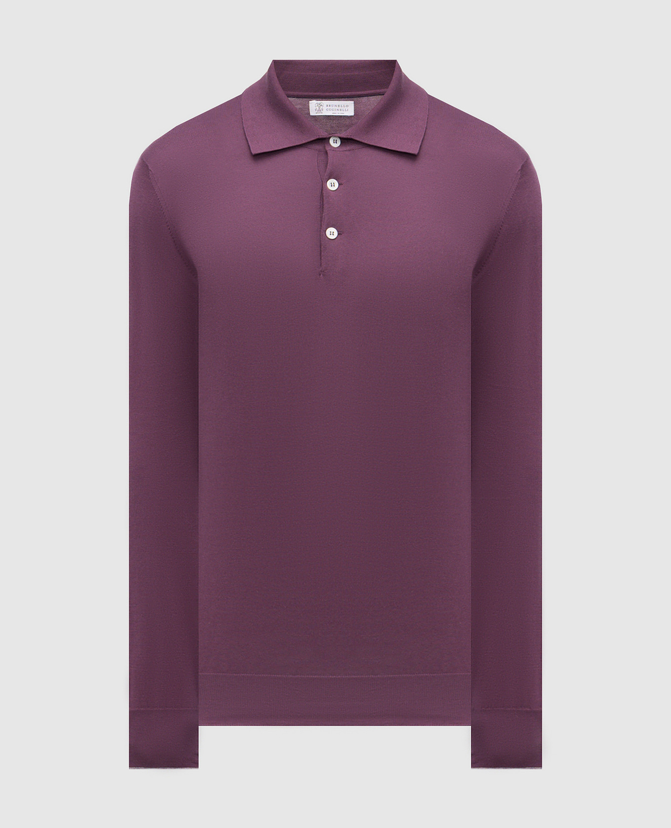 Purple long-sleeved polo shirt Brunello Cucinelli