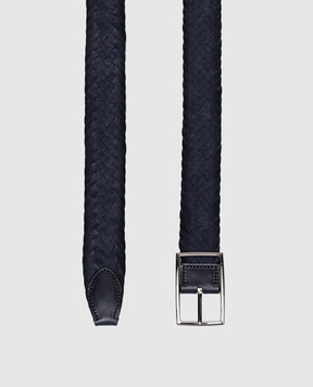 MooRER RICHARD blue suede braided belt RICHARDPC2