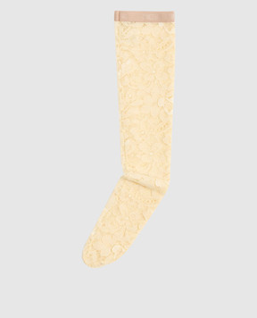 Valentino Yellow lace knee-highs 6B0KI03R9BT