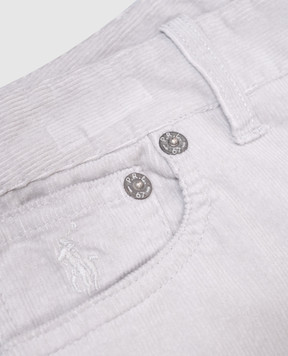 Ralph Lauren Children's gray corduroy pants with emblem 313671131